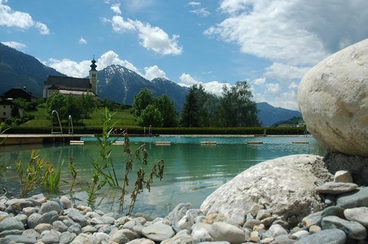 Schwimmteich biologische Wasseraufbereitung Naturfreibad St.Veit