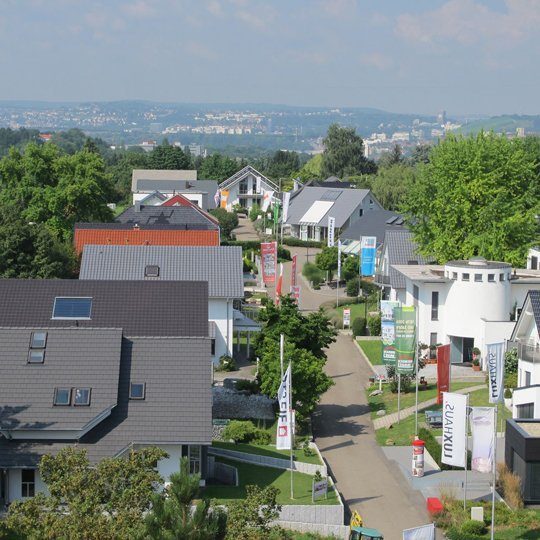 Die Musterhaus-Ausstellung in Fellbach bei Stuttgart