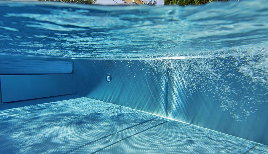 Swimmingpool, Edelstahl-Pool Schwimmbadbau Poolbeleuchtung LED Pool Infinity-Kante