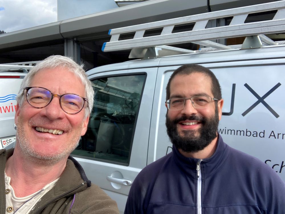 Joachim Scheible (Schwimmbad + Sauna) und Dario Camisa (Rüegg Schwimmbäder)
