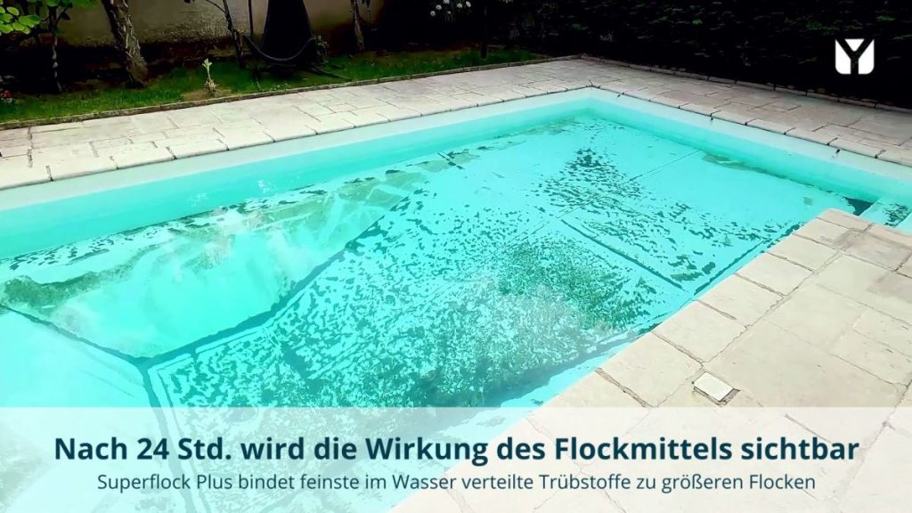Grünes Poolwasser Algen im Pool Wirkung Flockmittel